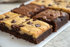 perfectly baked brookie showcasing distinct brownie and cookie layers.