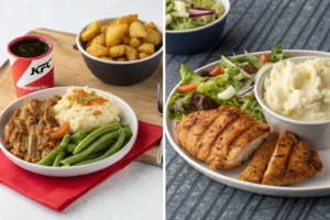 Healthier choices at KFC: grilled chicken versus boneless chicken with mashed potatoes