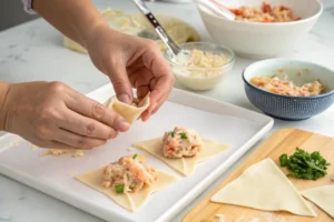 Making Crab Rangoon