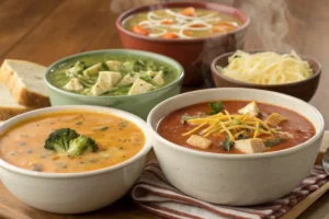 Panera Soups . Chicken Noodle Soup,French Onion Soup,Broccoli Cheddar Soup,Creamy Tomato Soup 