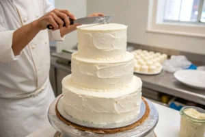 What kind of buttercream is used on wedding cakes?