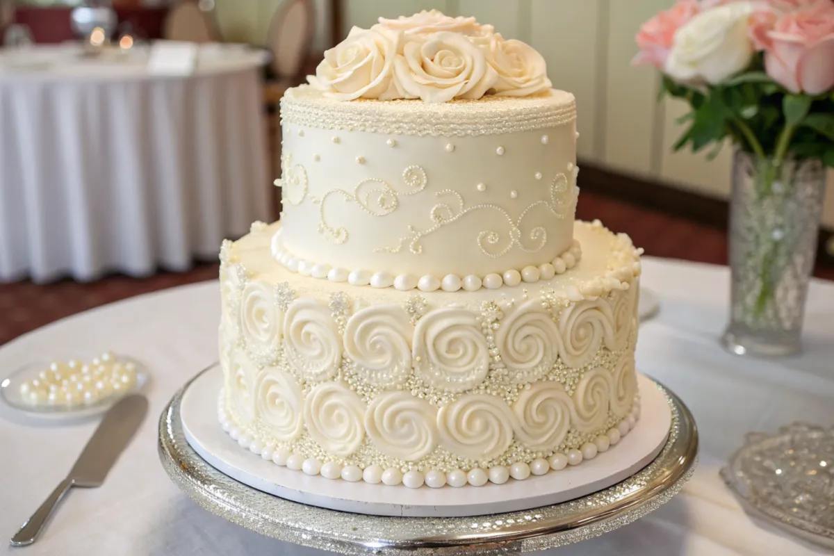 What kind of buttercream is used on wedding cakes?