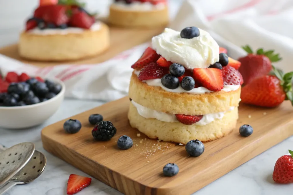 bisquick shortcake recipe dough on a baking sheet.