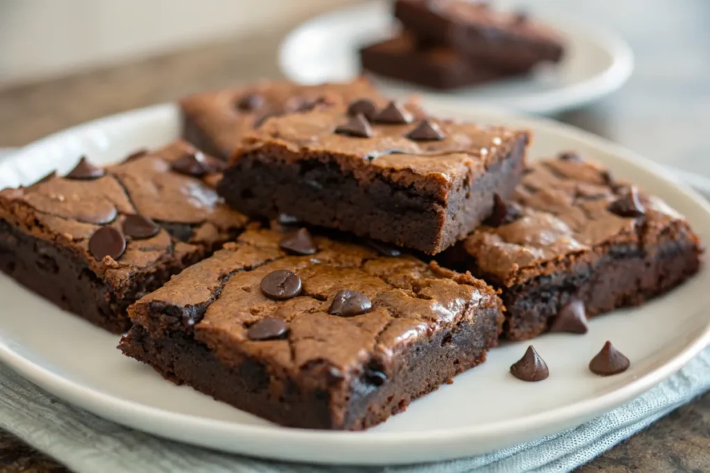 slutty brownies recipe showing gooey chocolate interior.