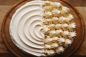 Italian Buttercream, on the other hand, is made from egg whites, sugar syrup, and butter, giving it a lighter, more stable consistency