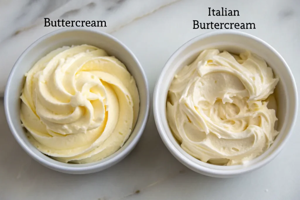 the difference between buttercream and Italian buttercream