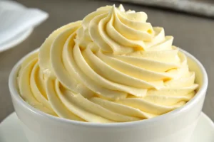 Incorporating butter into whipped meringue to makejulia Julia Child Buttercream Recipe, with a soft and smooth texture. 