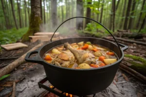  Hearty Dutch Oven Chicken Stew with tender chicken, 