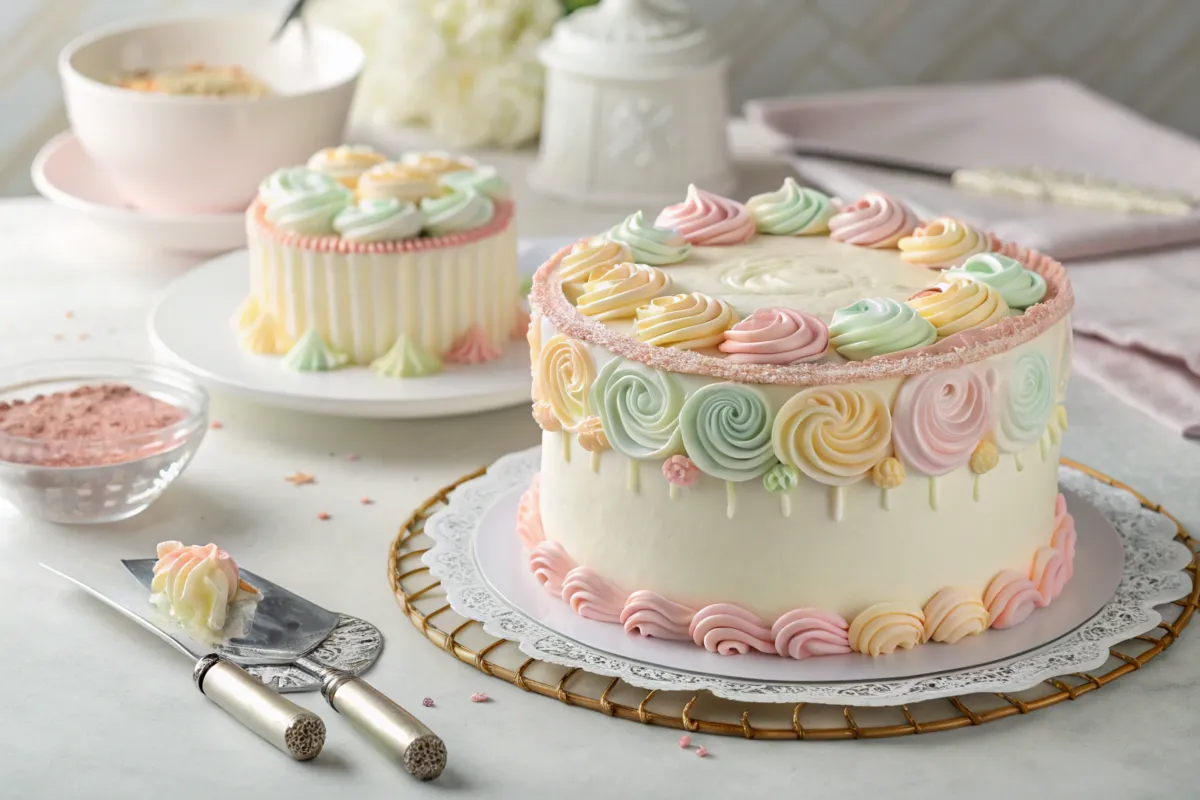 hardest buttercream to make Cake decorated with Italian meringue buttercream and intricate piping