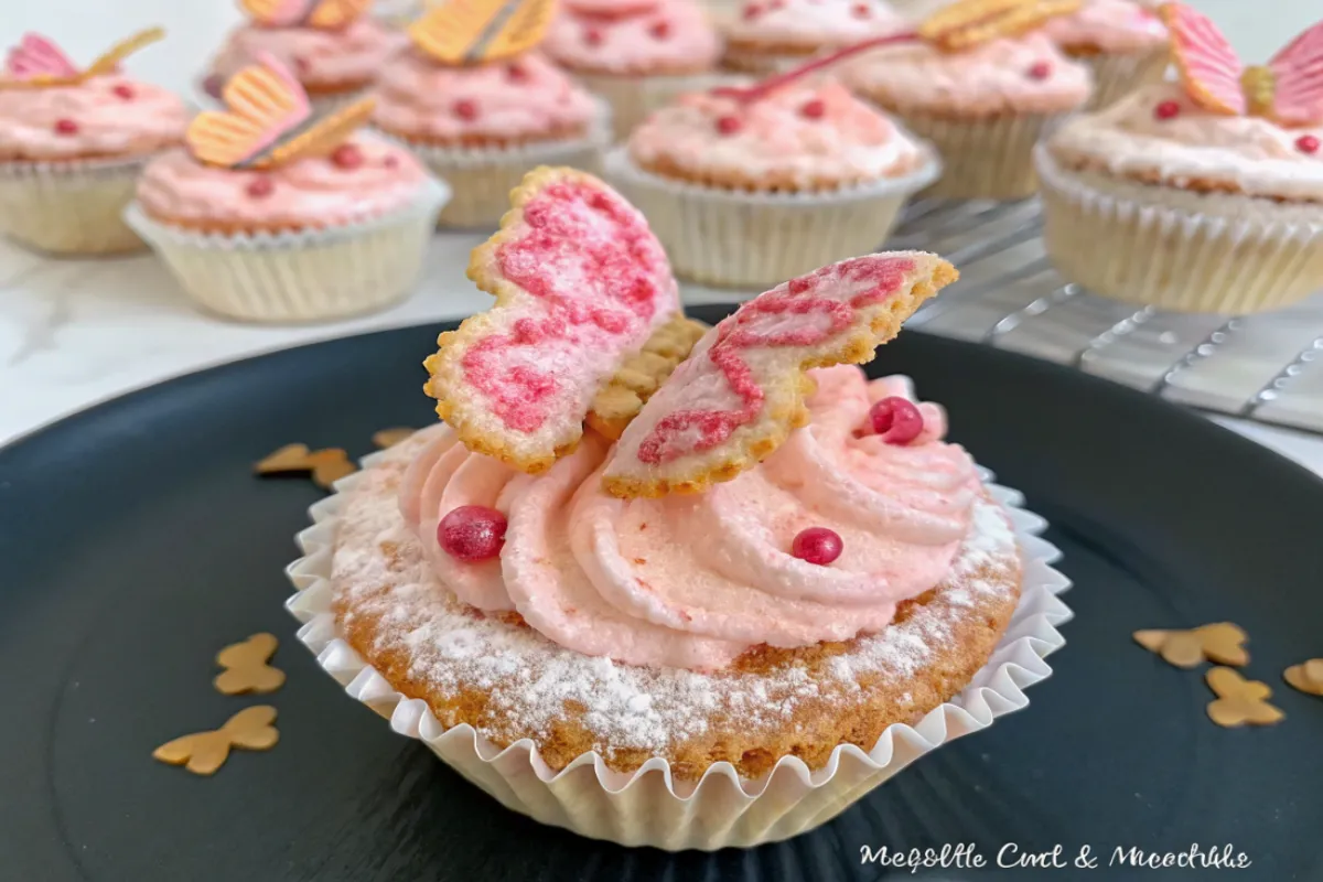 made butterfly cake on a plate