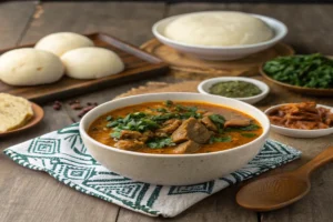  ogbono soup with meat.