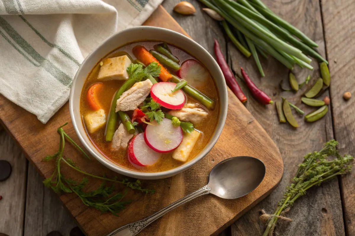 What is the secret to good sinigang? Bowl of delicious sinigang with fresh vegetables and protein.