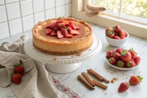 the Churro Cheesecake with Strawberries 