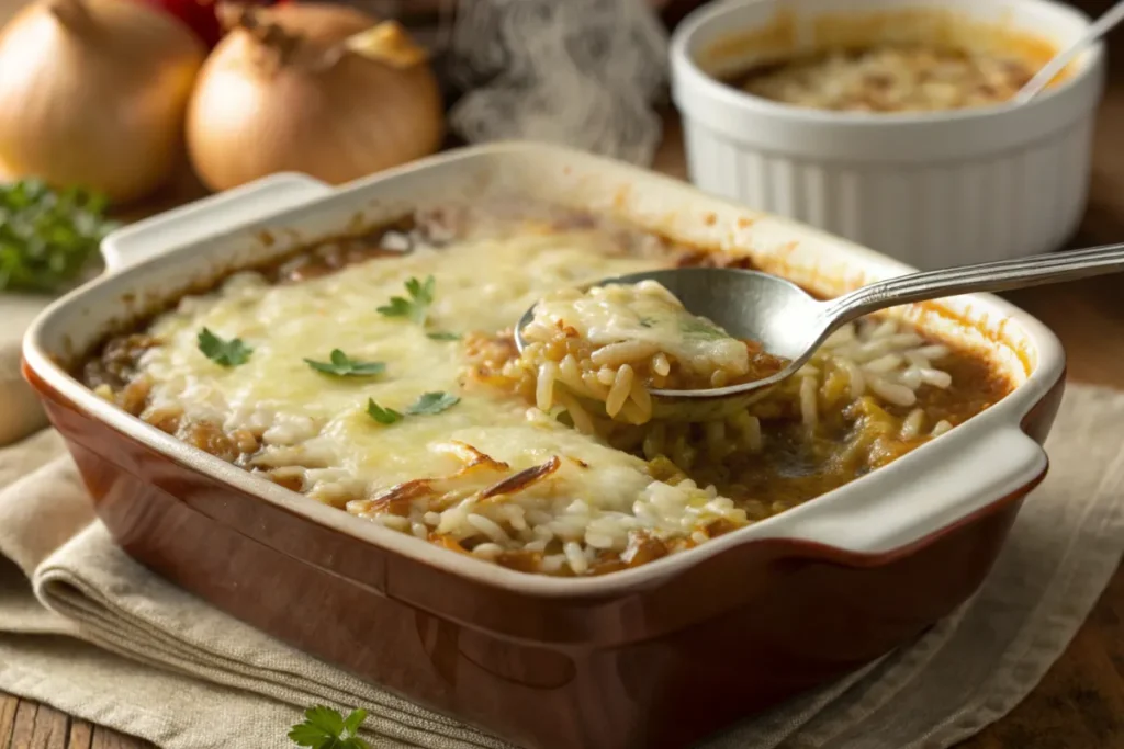 delicious french onion soup rice.