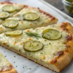 What does pickle pizza taste like? A close-up of it