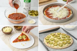 homemade pickle pizza, simple steps