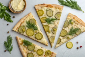 Varieties of pickle pizza.