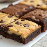 perfectly baked brookie showcasing distinct brownie and cookie layers.